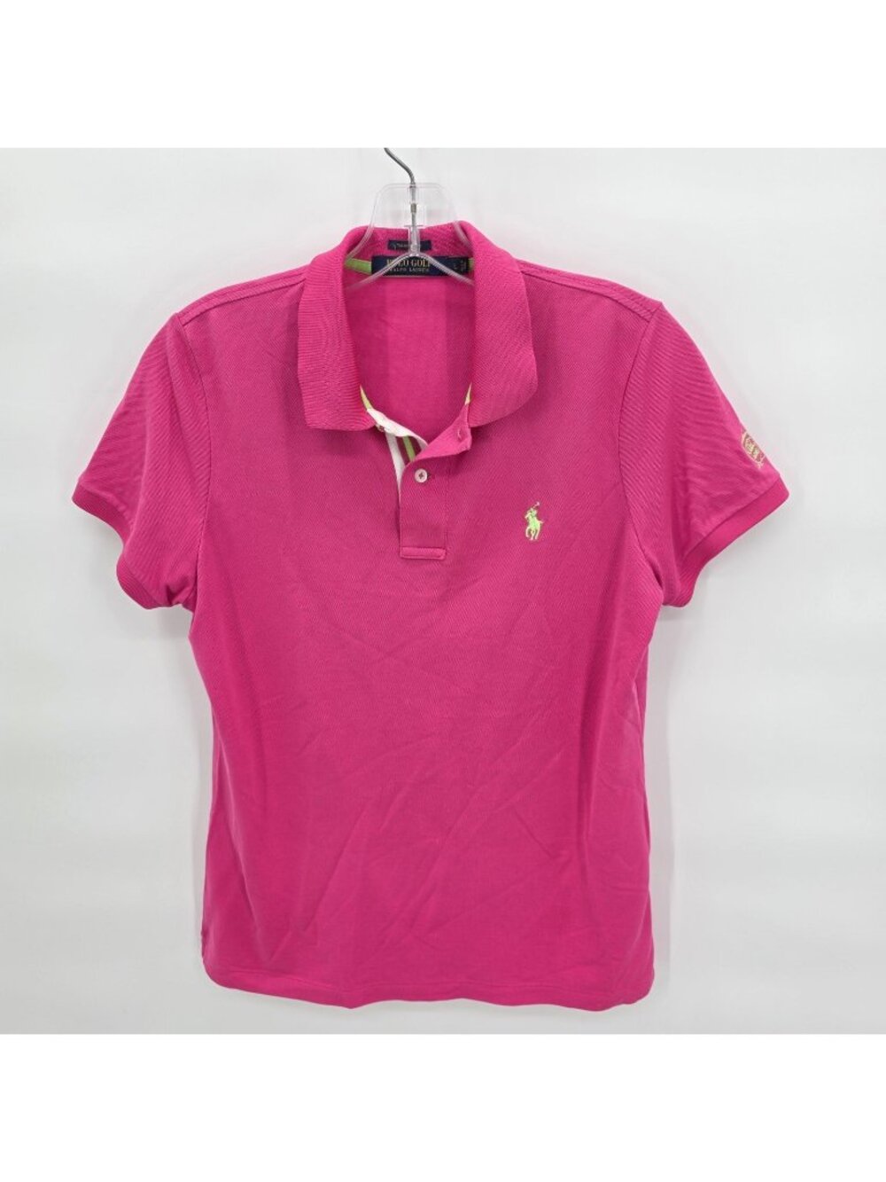 Ralph Lauren Polo Golf Shirt Womens L Pink Tailored Stretch Golf Casual Preppy